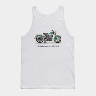 Drawing of Vintage Classic Motorcycle HD Duo-Glide 1958 Tank Top